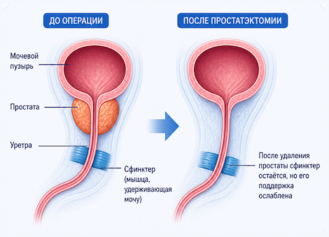 Схема расположения простаты